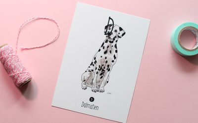 Carte postale chien Dalmatien