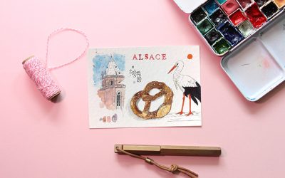 Carte postale Alsace Carnet de voyage