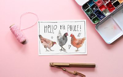 Carte postale Hello ma poule