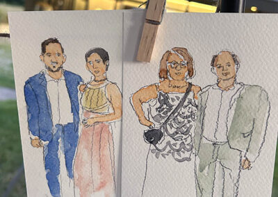 Live drawing pendant une cérémonie de mariage