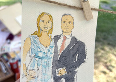 Animation live sketch pour un mariage élégant