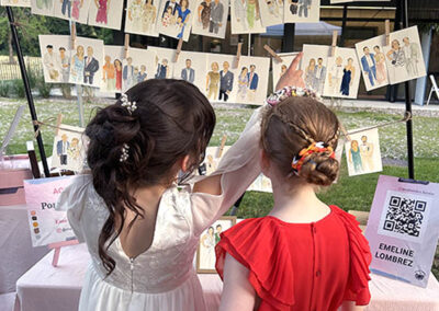 Live drawing pendant une cérémonie de mariage