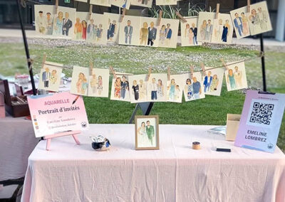 Illustration en direct lors d’un mariage en Alsace