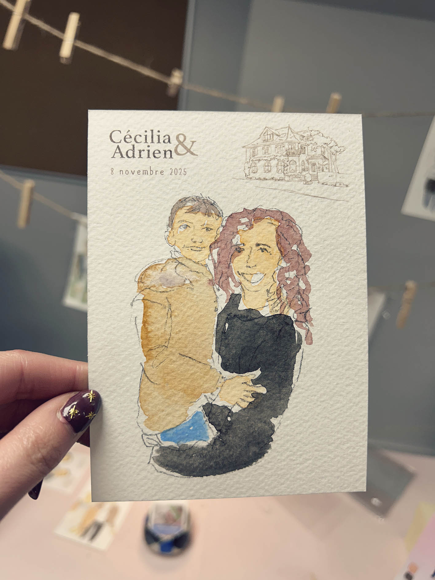 Live drawing mariage Haut-Rhin lors d'un mariage à l'Hôtel Jenny