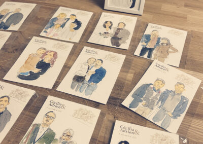 LIVE DRAWING MARIAGE À L’HÔTEL JENNY : UNE ANIMATION AQUARELLE AU CŒUR D’UN MARIAGE D’HIVER DANS LE HAUT-RHIN